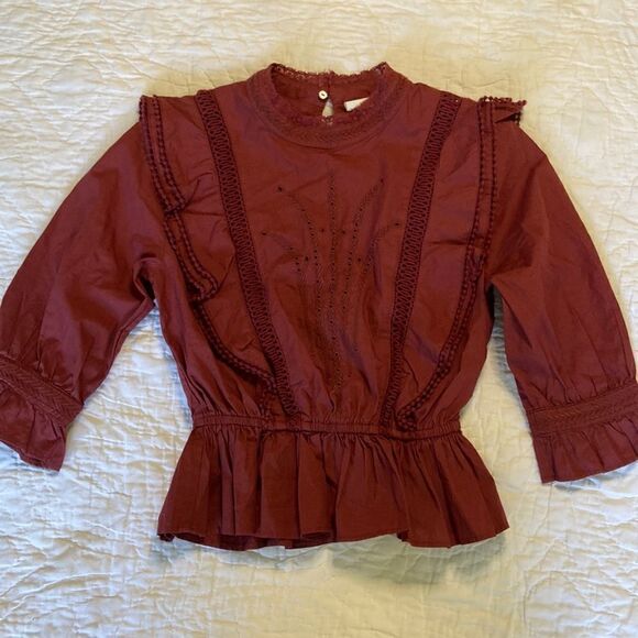 Sunday Best Peplum Quarter Sleeve Shirt size XXS - Picture 1 of 10